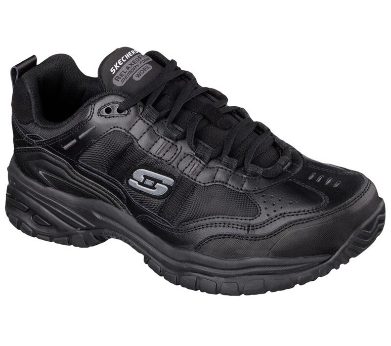 Skechers Herr Svarta Snörskor - Work Relaxed Fit: Soft Stride - Mavin - Sverige (YNEJZ-9385)